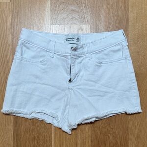 abercrombie kids White Frayed Hem Denim Shorts